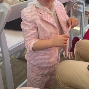 Pink Seersucker Suit